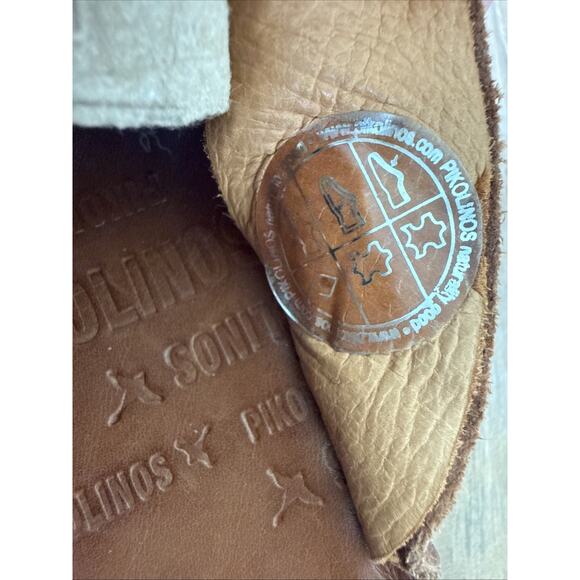 Pikolinos Tarifa Slide Sandals Men 42 Brown Leather Slip On Comfort
